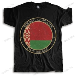 Vintage Republic Of Belarus Europe European EU Flag T Shirt Men Cotton Tee Belarusian Proud Tshirt Short-Sleeve Printed T-shirt