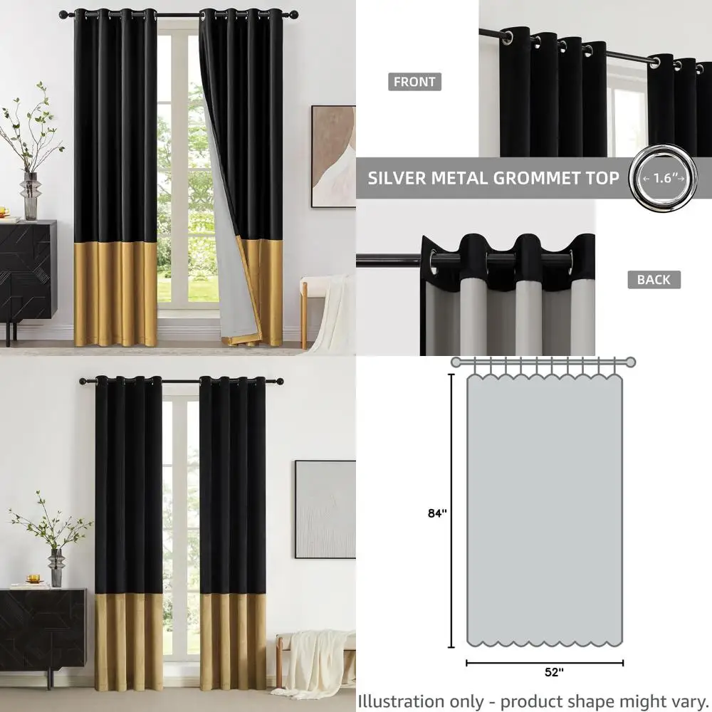

Полностью светонепроницаемые бархатные шторы, длина 84 дюйма, современные термоизоляционные панели, комплект из 2 штук для домашнего декора