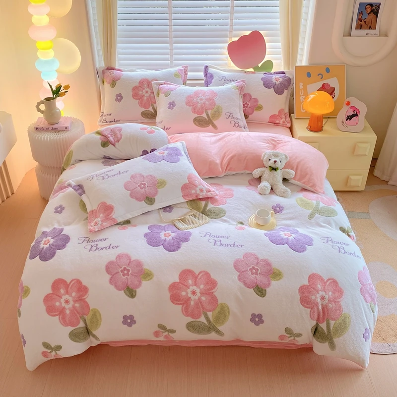 1PC Pink Purple Floral 
