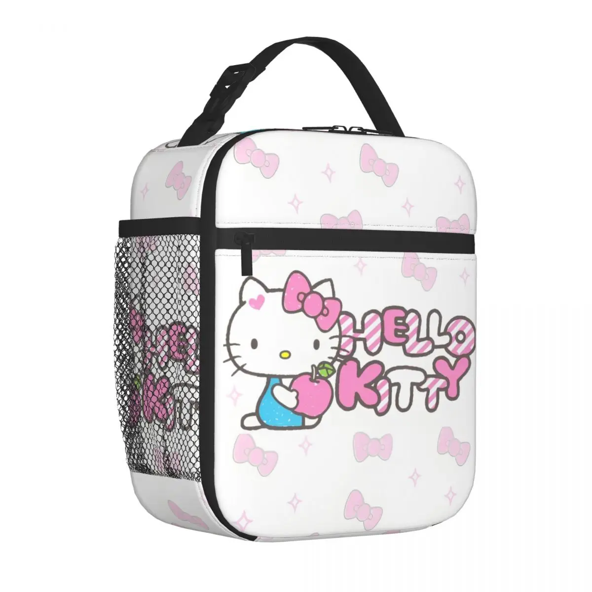 

Изолированная сумка для обеда Hello Kitty с бантом, портативный контейнер для обеда, сумка-холодильник, сумка-тоут, ланч-бокс, школьные сумки для еды для пикника