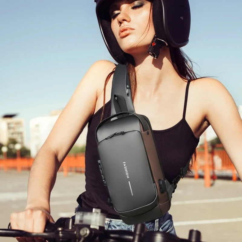 Borsa a tracolla USB antifurto multifunzione da uomo nuova Borsa a tracolla da viaggio a tracolla da uomo Borsa a tracolla da viaggio