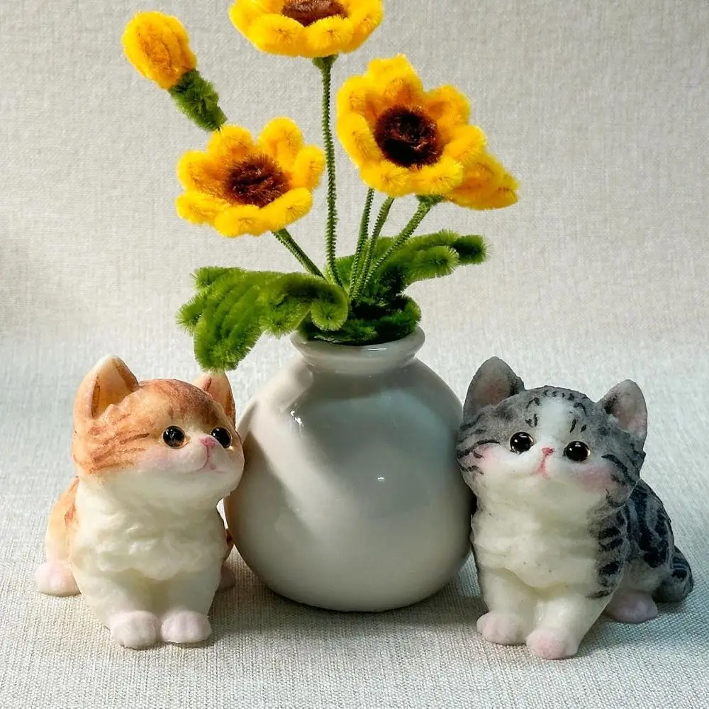 かわいい猫柄のスクイーズおもちゃ,植毛面,ポータブル,ソフト,減圧,ストレス解消,新品