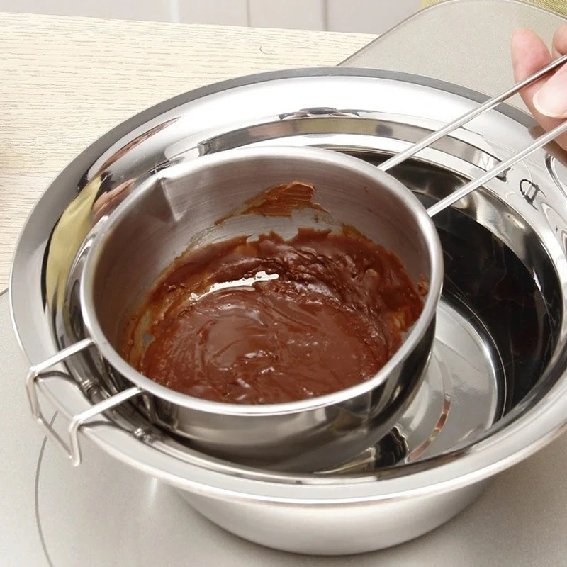 304 Stainless Steel Cheese Pot For Household Baking Chocolate Butter Sugar Melting Pot Heating Small Milk Pot Kitchen Waterproof