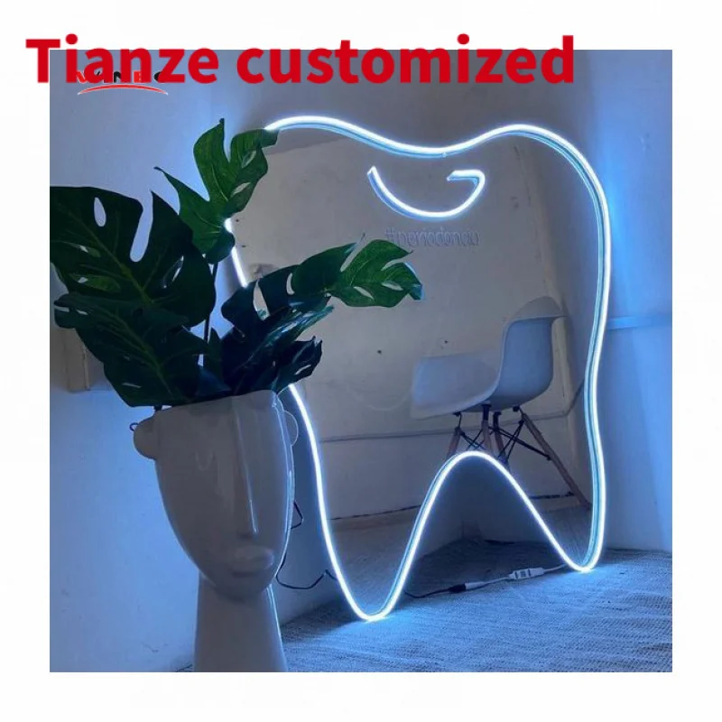 (Customized) led logo light neon sign custom made no MOQ dropshipping neon sign tooth