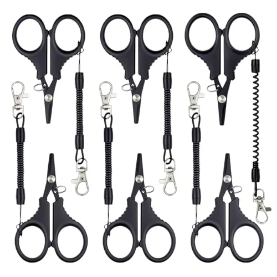 6 Pieces Fishing Scissors, Stainless Steel Fishing Line Cutter andbraided Line Cutter, Cutters with Titanium Coating-Fishing wi