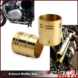 Brass Motorcycle Exhaust Pipe Tip For Harley Chopper Cafe Racer Universal Exhaust Tips Pipe 1-7/8