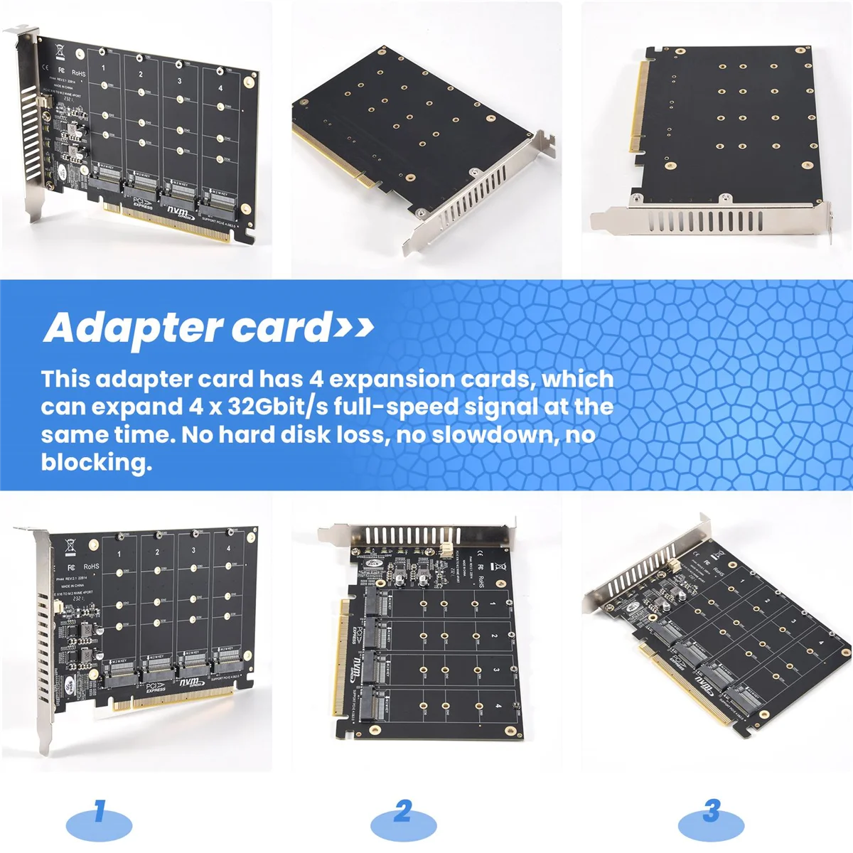 

CEA PH44 NVME 4-дисковая карта массива PCIE Карта разделенного сигнала