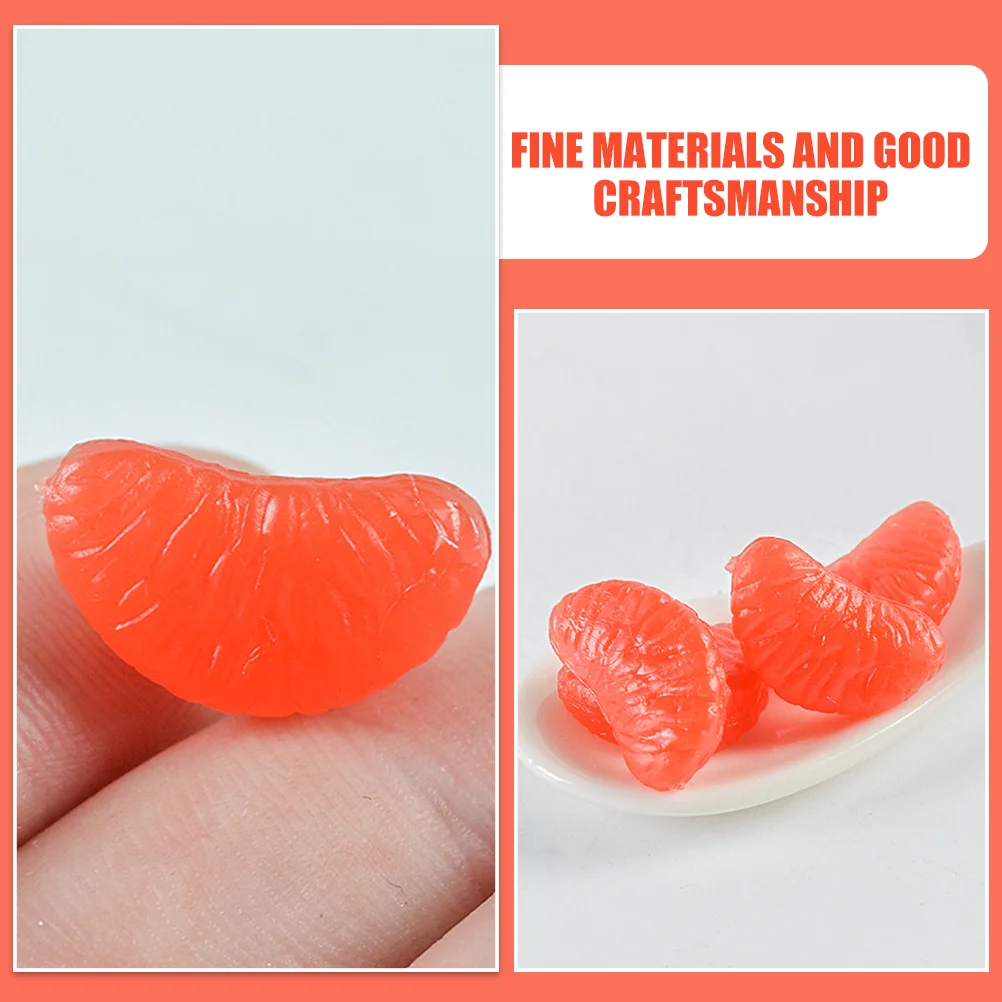 32 Pcs Grapefruit Segment Orange Decorations Charms Miniature Model Pvc Hairpin