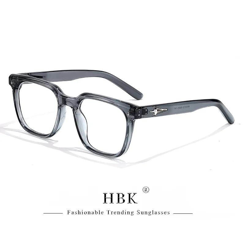 

HBK New Square Fashion Glasses Frames Men Brand Design TR90 Big Optical Frames Eyewear Women Business Reading Transparent Lens