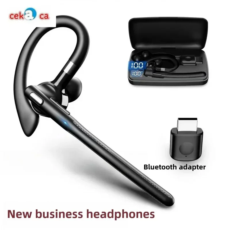 

CEKACA Беспроводные наушники с одним ухом, шумоподавление, большая мощность, подвесные наушники, деловая гарнитура, беспроводные затычки для ушей