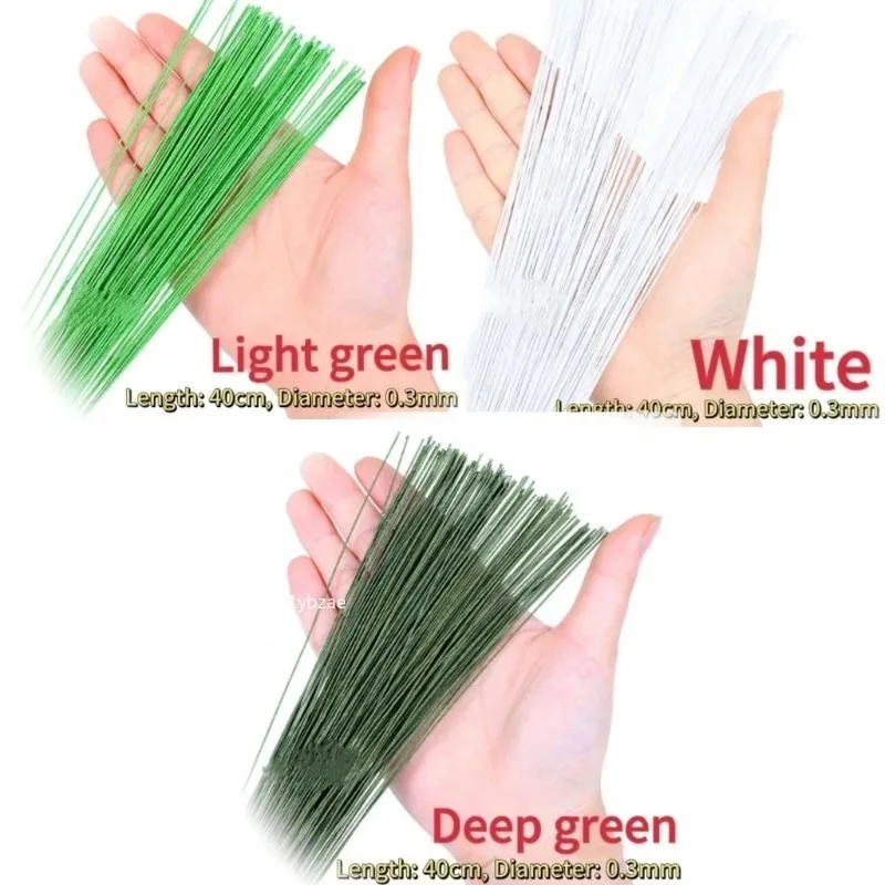 100-300 قطعة/40 سنتيمتر الاصطناعي الأخضر زهرة الجذعية DIY بها بنفسك الأزهار المواد اليدوية سلك الجذعية اكسسوارات ل ديكور منزلي للزفاف