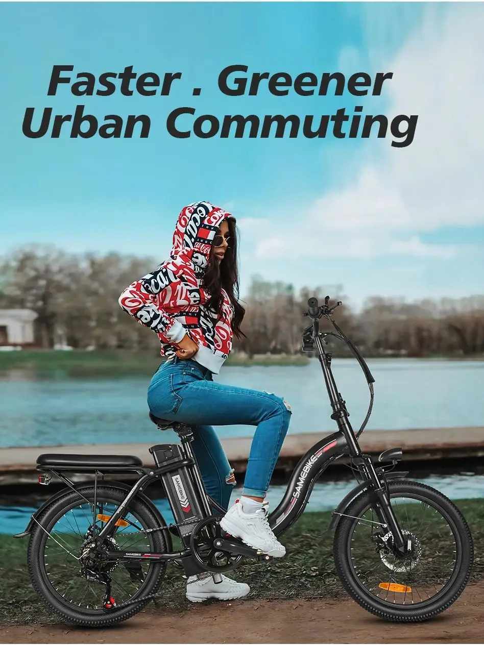 AliExpress NONE SAMEBIKE CY20 20" Electric Bike for Adults,Foldable Ebike,36V 13AH Removable Battery,Shimano 7-Speed Step-Through City Bike