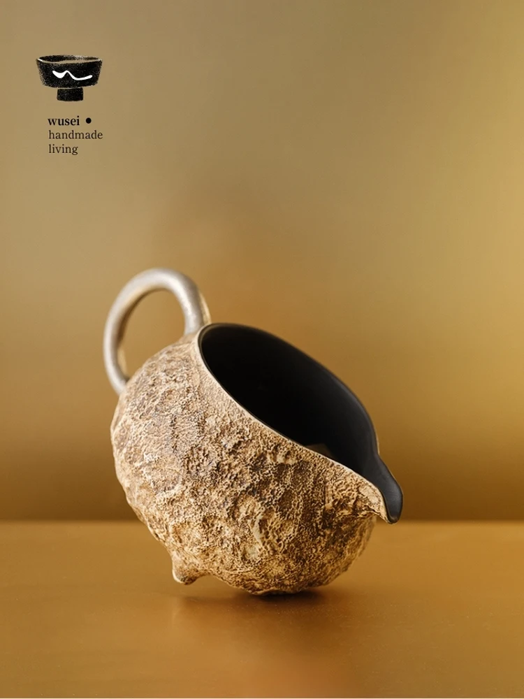 Wusei Ancient Rock Mud Silver Plated Three Legged Public Cup Tea Brewing Fair Cup Tea Ocean Division Traditional Chinese Cera...