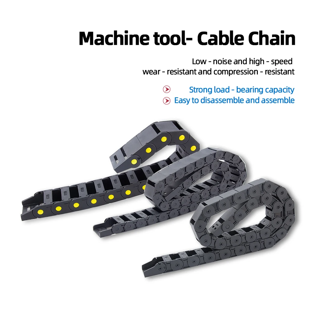 Cable Chain Semi-Enclosed Interior Opening Bending Radius 28 38 48 60 75mm 18x18 18x25 18x37 18x50 1m For CNC Router Machine