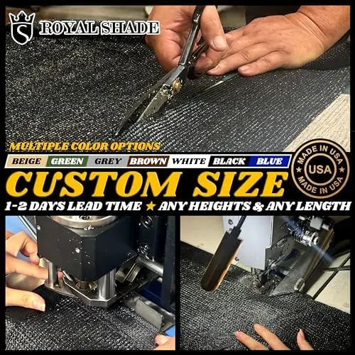 Custom Size 8' x 22' Green Fence Privacy Screen Windscreen Cover Netting Mesh Fabric Cloth - Cable Zip Ties Included