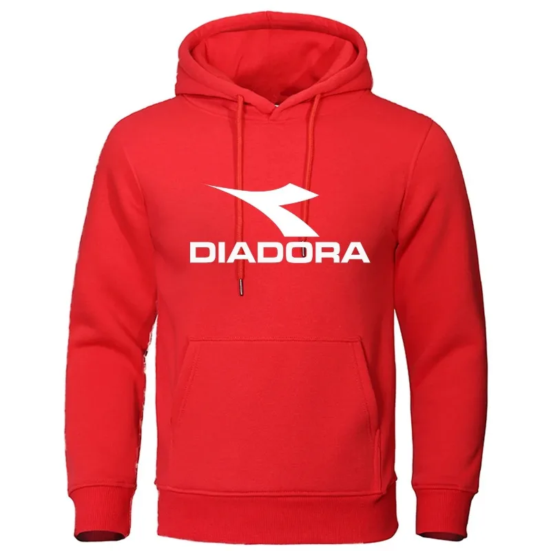 Diadora 2024 Trendy Fashion Casual Sportswear Comfortable Printed Loose Top Pullover Men's Hooded Sweatshirt Street Wear images - 6