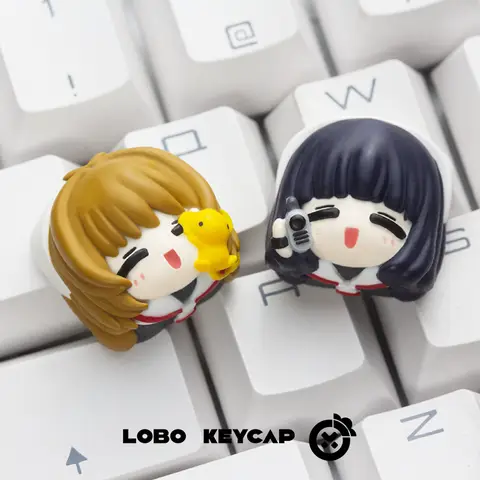 Card Captor Sakura Anime Cartoon Keycaps Kawaii Decoration Creative Mechanical Keyboard Cross Shaft Universal Holiday Gifts