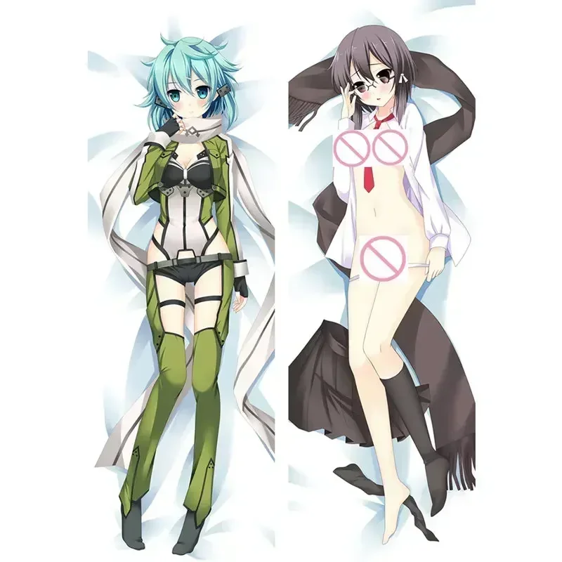 

60x180cm Anime Sword Art Online pillow Cover Kirito Yuuki Asuna Dakimakura Case 3D Double-sided Bed Hugging Body Pillowcase Gift