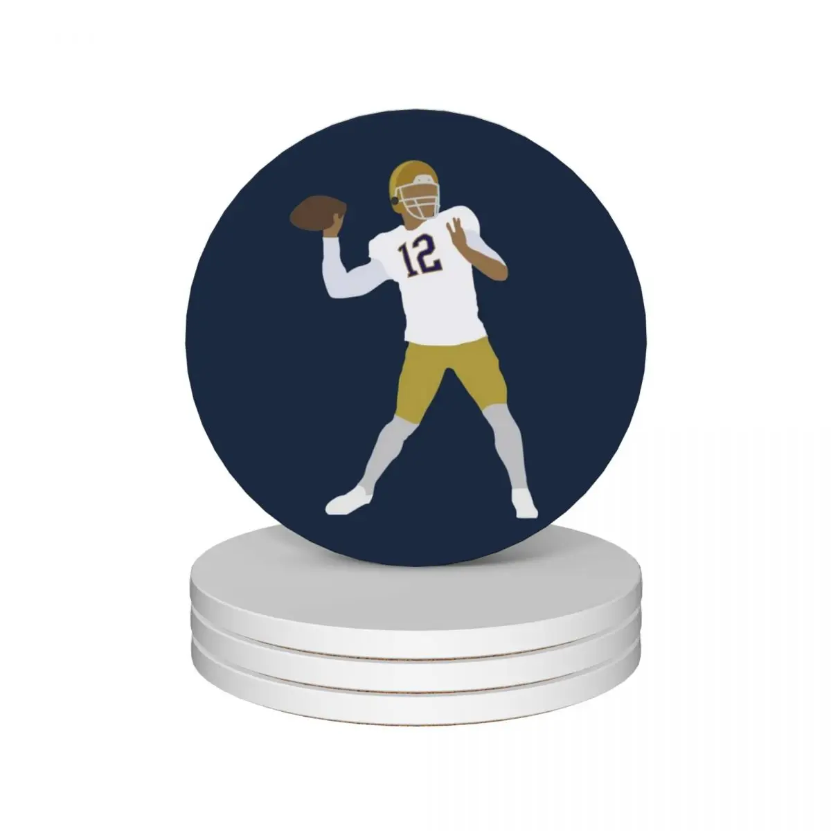 

Ian Book Backyard Football Ceramic Coasters (Set of 4) customized for drinks aesthetic set for drinks Coasters