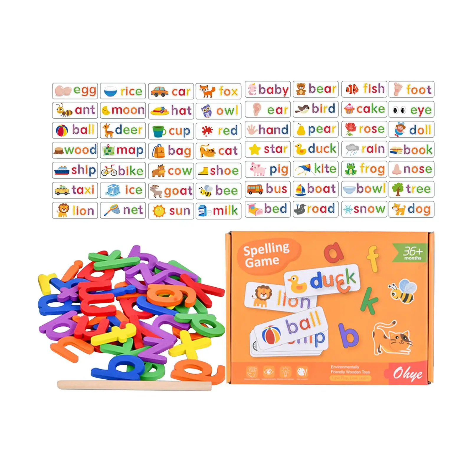 Abc Letter Spelling Game Educational Flash Cards Spelling Matching Letter Games Montessori for Ages 3 4 5 Years Old Preschool