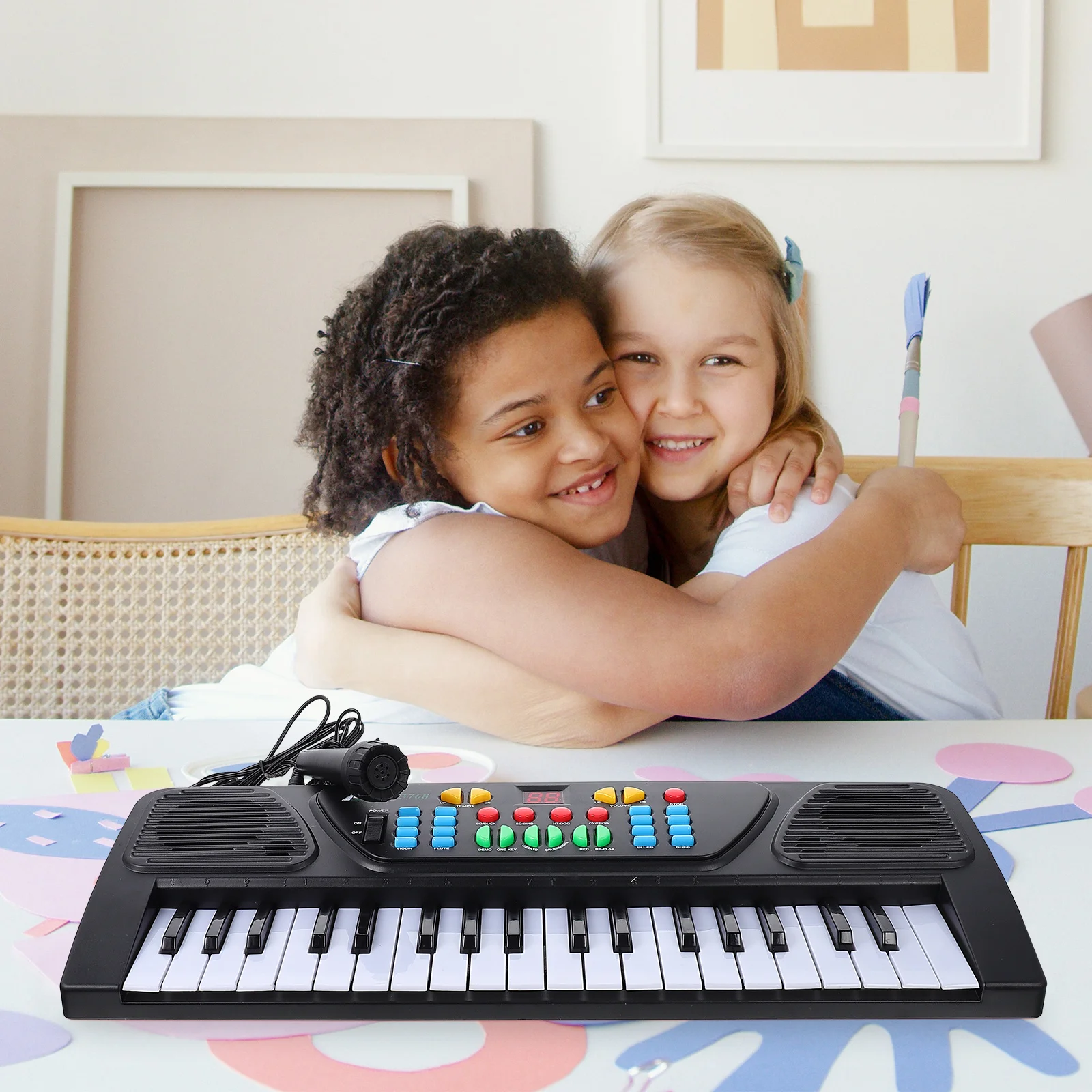 1Set Colorful Music Electronic Keyboard 37-Key Durable ABS Kids Learning Educational Piano Plaything Multipurpose Piano Toy