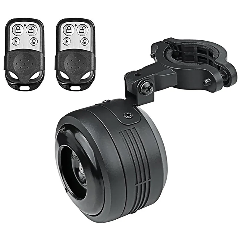 USB Rechargeable Bike Bell Alarm Horn Waterproof Anti-Theft Vibration Siren with Remote for Bikes