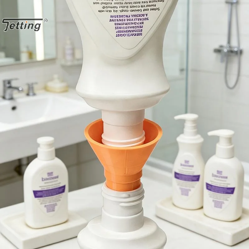 Universal Bottle Emptying Kit - Reusable Liquid Transfer Connector With No Waste Funnel Adapter, Compatible With Soap, Shampoo
