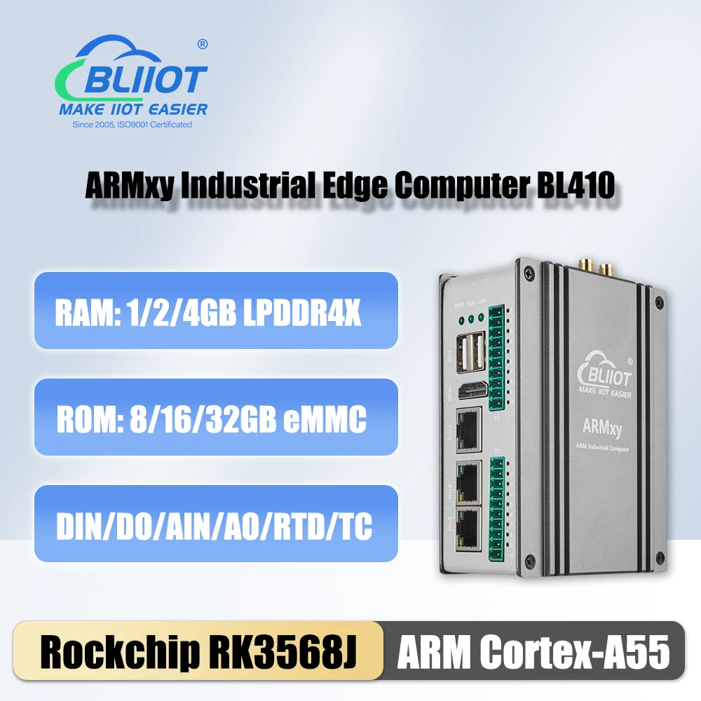 

Cortex-A55 4GB+32GB eMMC ARM Industrial Edge Computer support HDMI Display