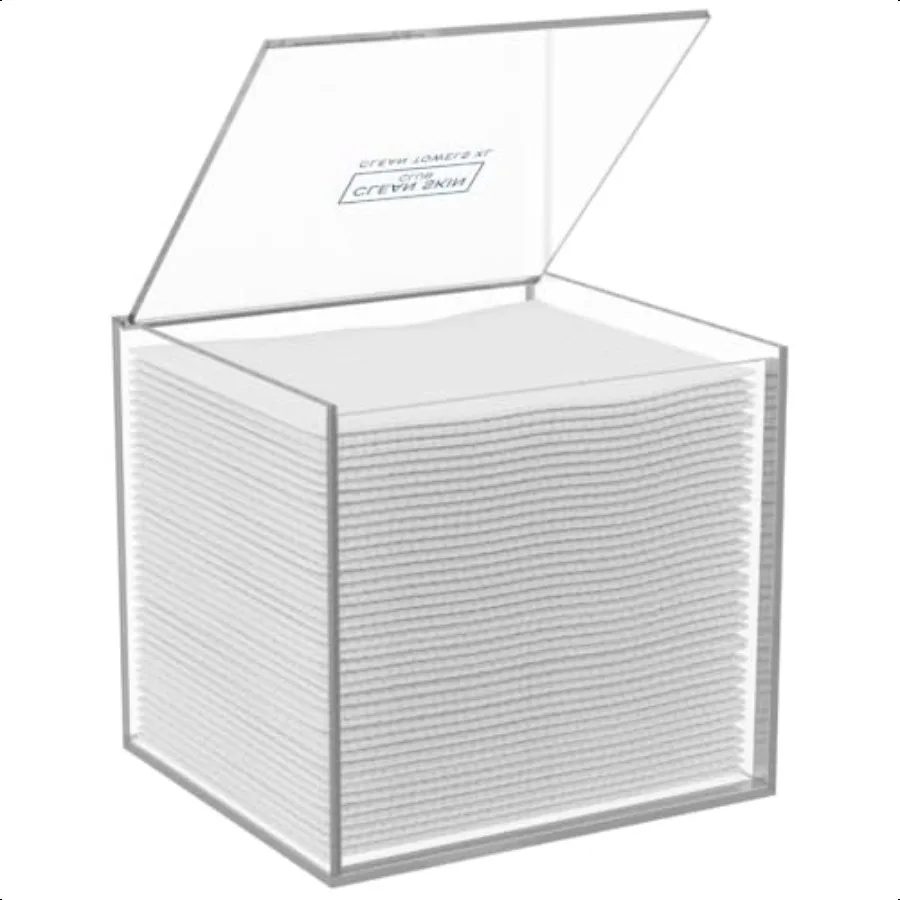 

Clear Acrylic Box for Clean Towels XL NOT Included Container For 50 Clean Towels XL Face Towelettes Bathroom Counter Storage B