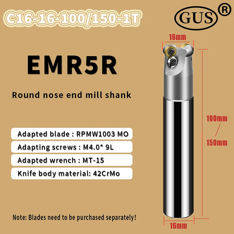 

EMR5R C16 C20 C25 C32 Indexable end Milling Bar shank Blade RPMW1003 Cnc milling machine Tool holder Milling cutter head Chuck