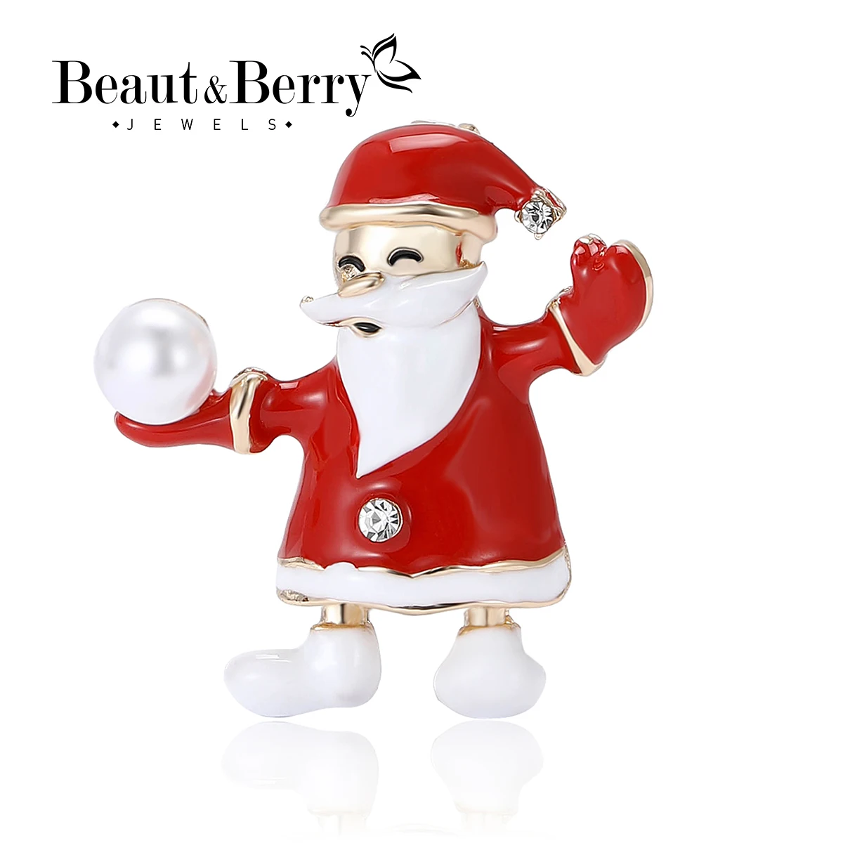 Beautiful Enamel Snowball Santa Claus Brooches for Women Unisex Christmas Pins New Year Party Jewellery Accessories Gifts