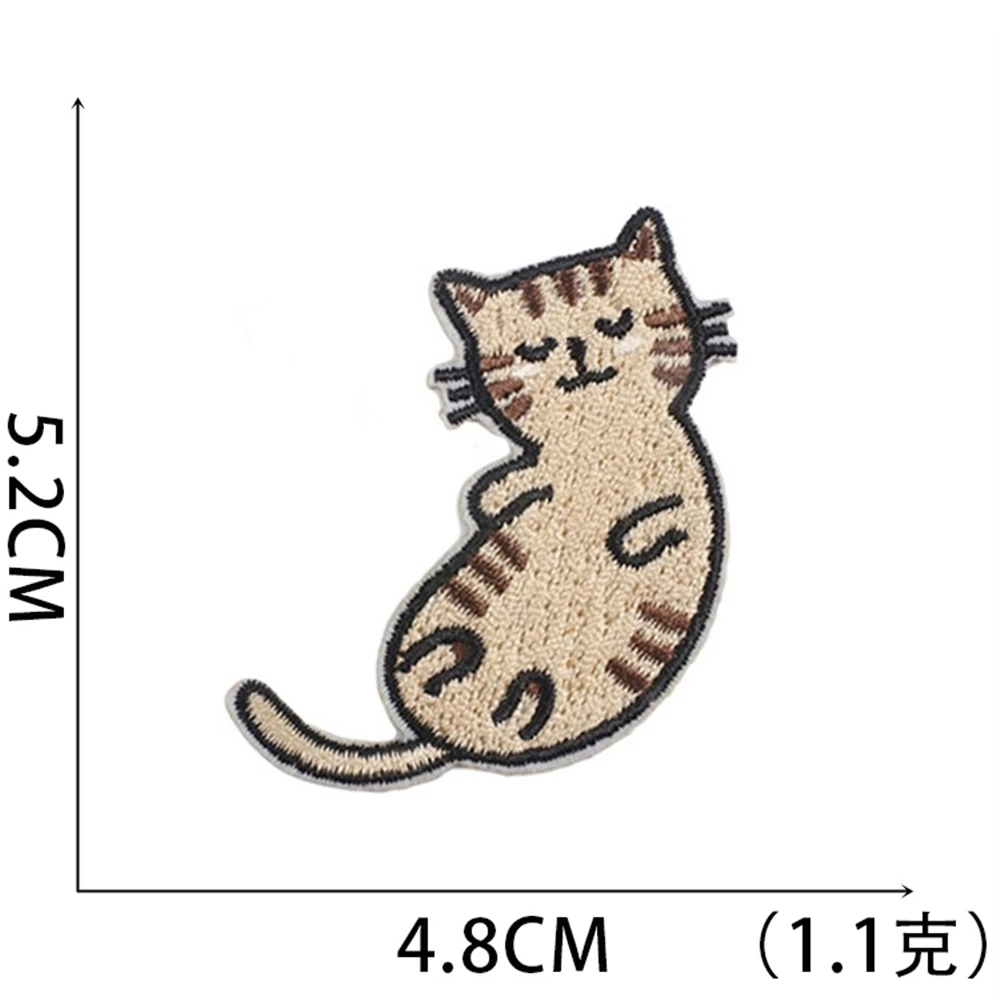 패치 고양이 사랑 스티커, 의류용 다리미 패치, 바느질 자수, 가용 아플리케 배지 장식 줄무늬, 1 개