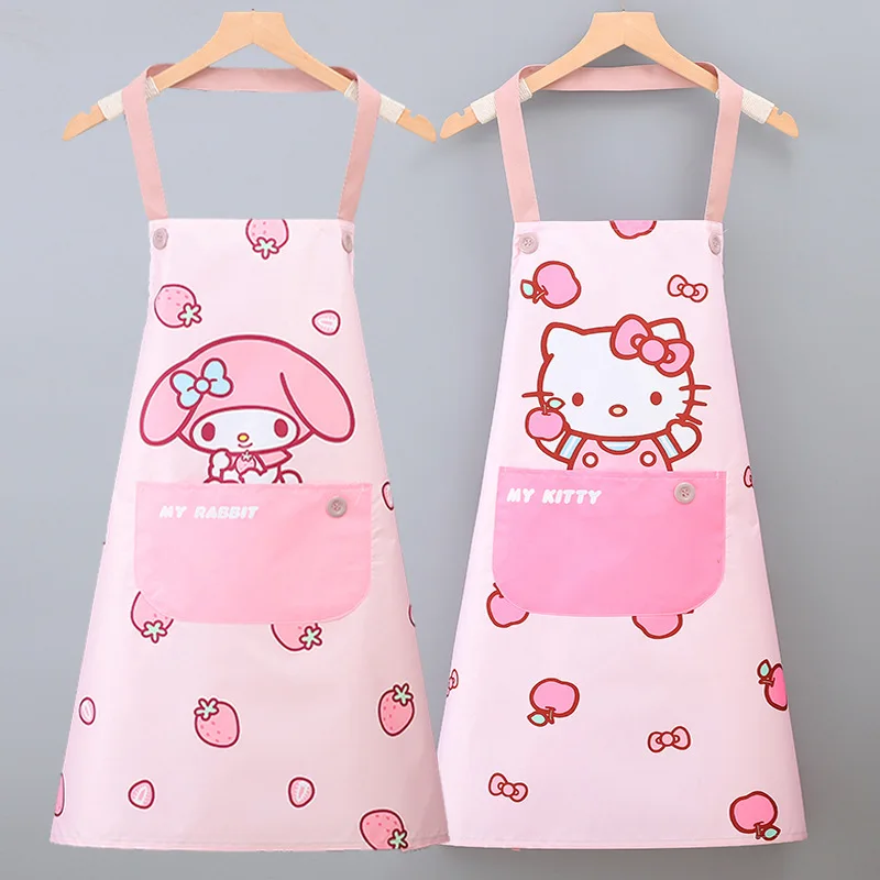 

New HelloKitty Apron Cute Oilproof Waterproof Kitchen Cooking Wear Resistant Adult Women Workwear
