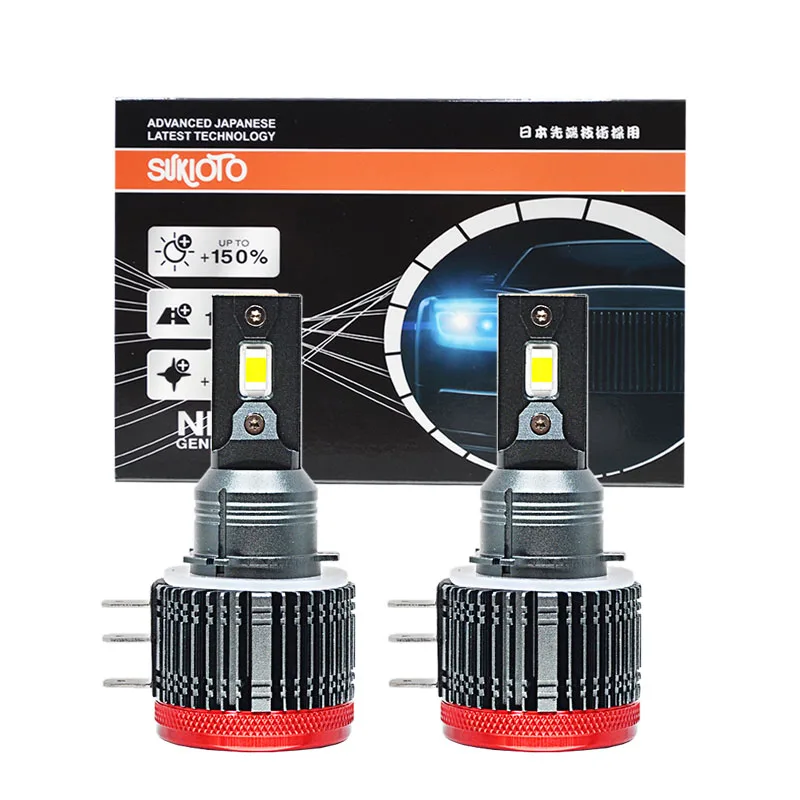 

2 шт. SUKIOTO GENUINE H15 Canbus No Error Автомобильные светодиодные фары дальнего света дневные ходовые огни DRL 6000K белые лампы Plug & Play