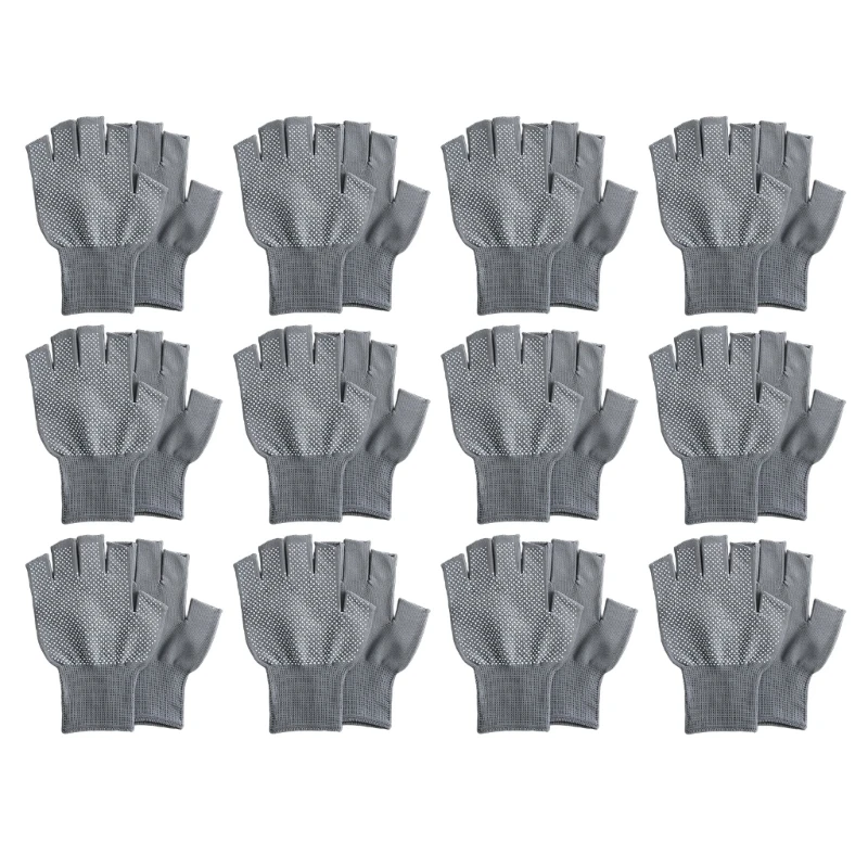 12Pair Half Finger Unisex Glove Soft Workout Gloves NonSlip Outdoor Sports Glove