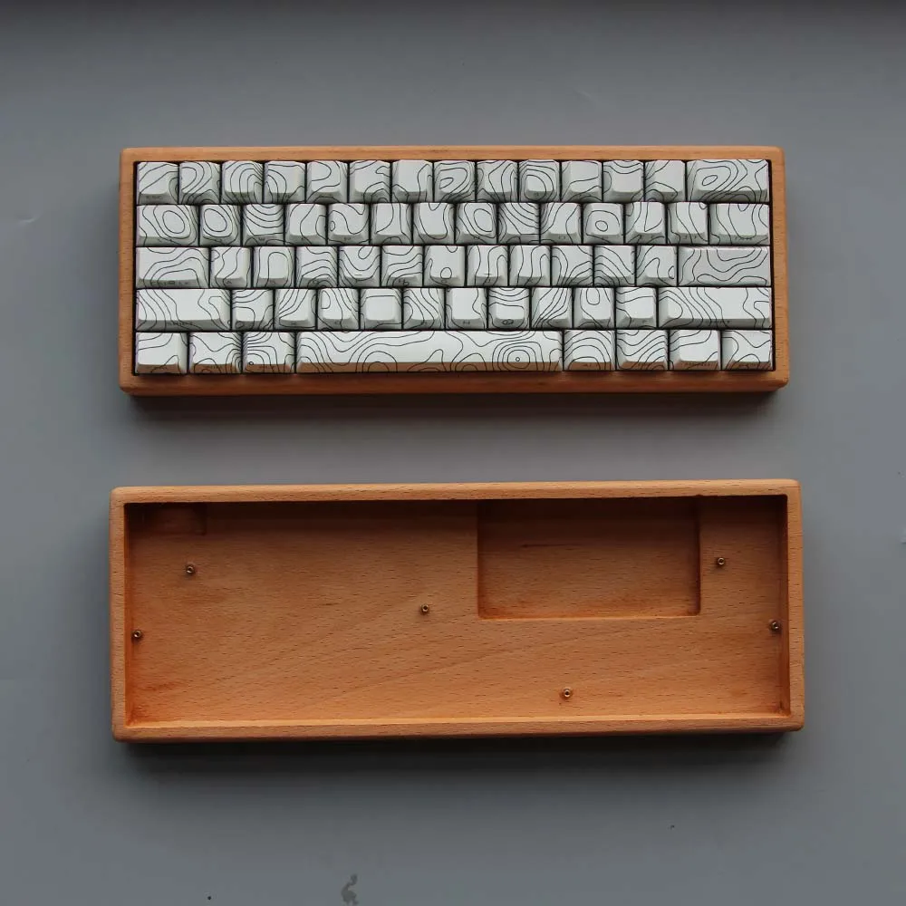 Beech/Walnut Wooden CNC Mechainical Keyboard GH60 Case Compatibal Wooting 60HE Rakka Poker3