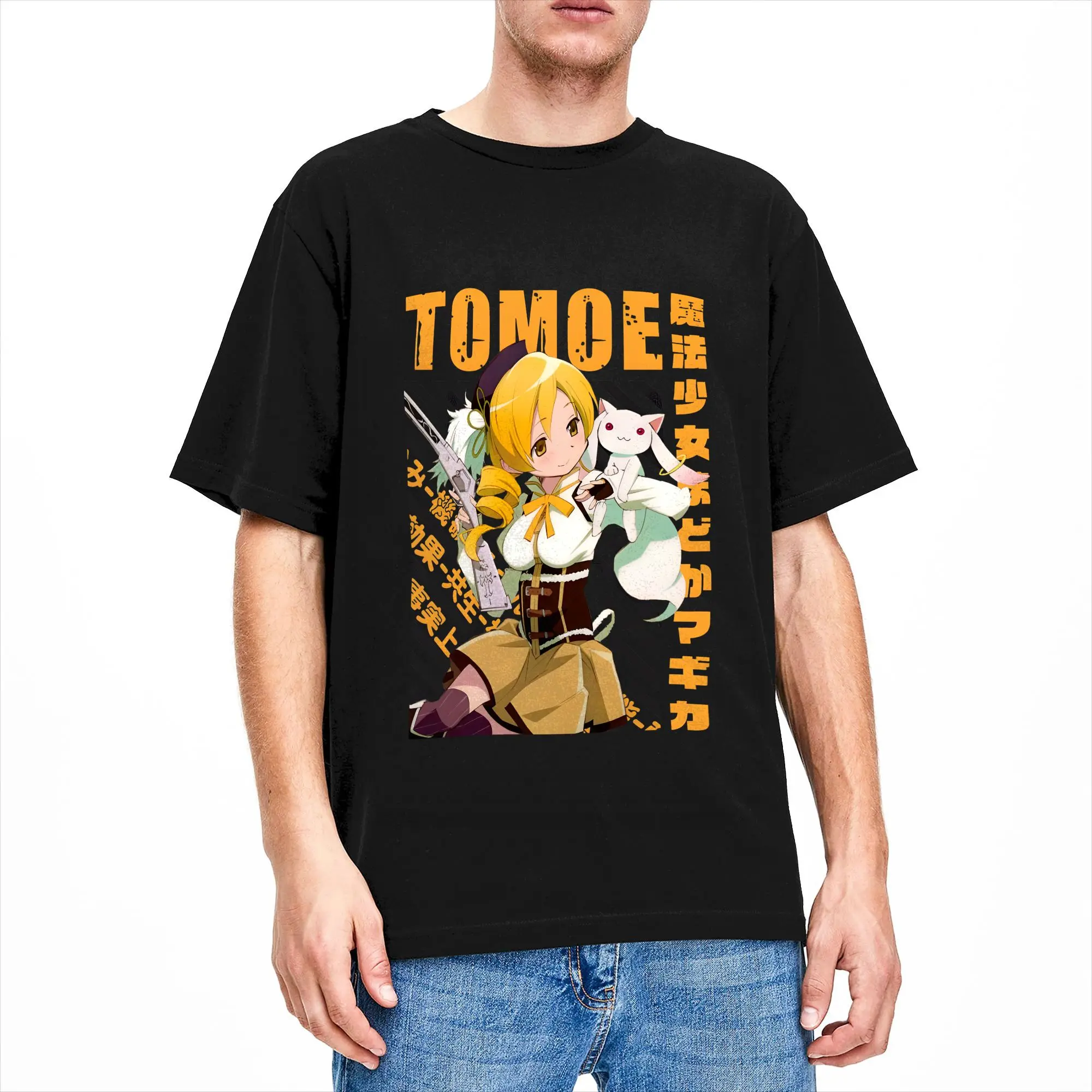 Mahou Shoujo Magi Madoka Magica  Cotton T-Shirt For Man Summer  Y2K Fun T Shirts Leisure Tee Shirt Oversized Wholesale Tops