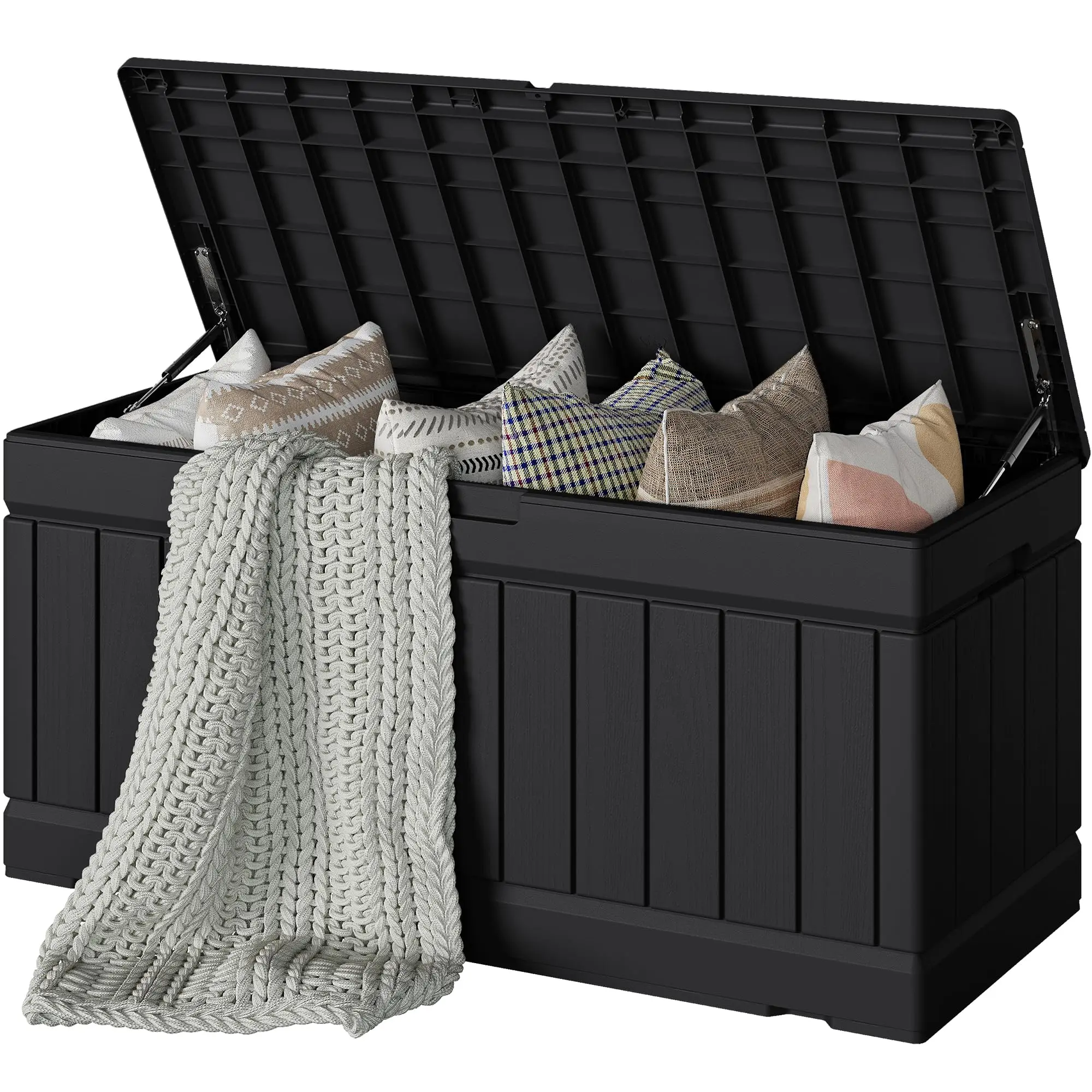 78 Gallon Deck Box, Waterproof Resin Outdoor Storage Box
