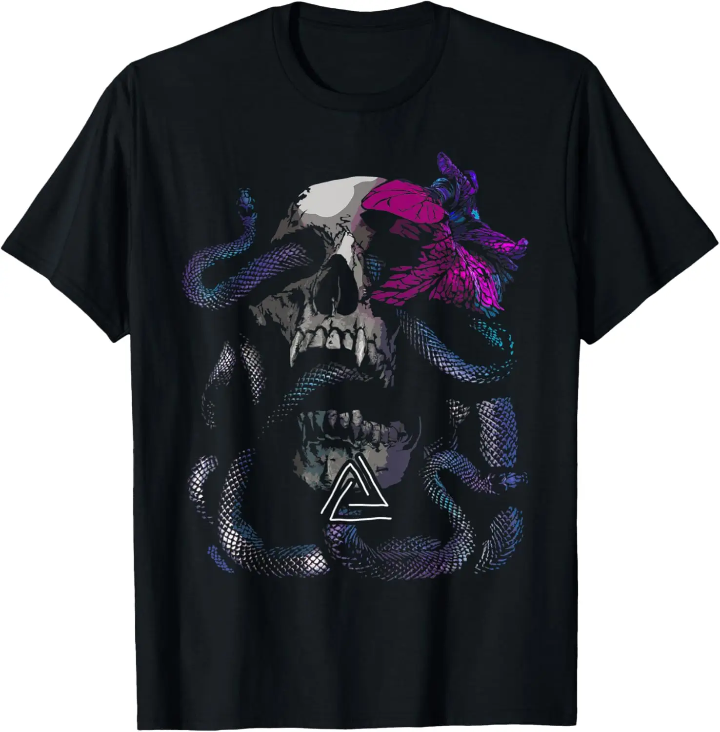 Snake and Skull Witchcraft Gothic Occult Horror Halloween T-Shirt