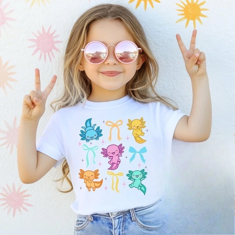 Kids Axolotl soft 100 cotton Shirt Mom Dad Mini Lover Gift Cute Daughter In My Era breathable Shirt Baby short sleeve T-shirt
