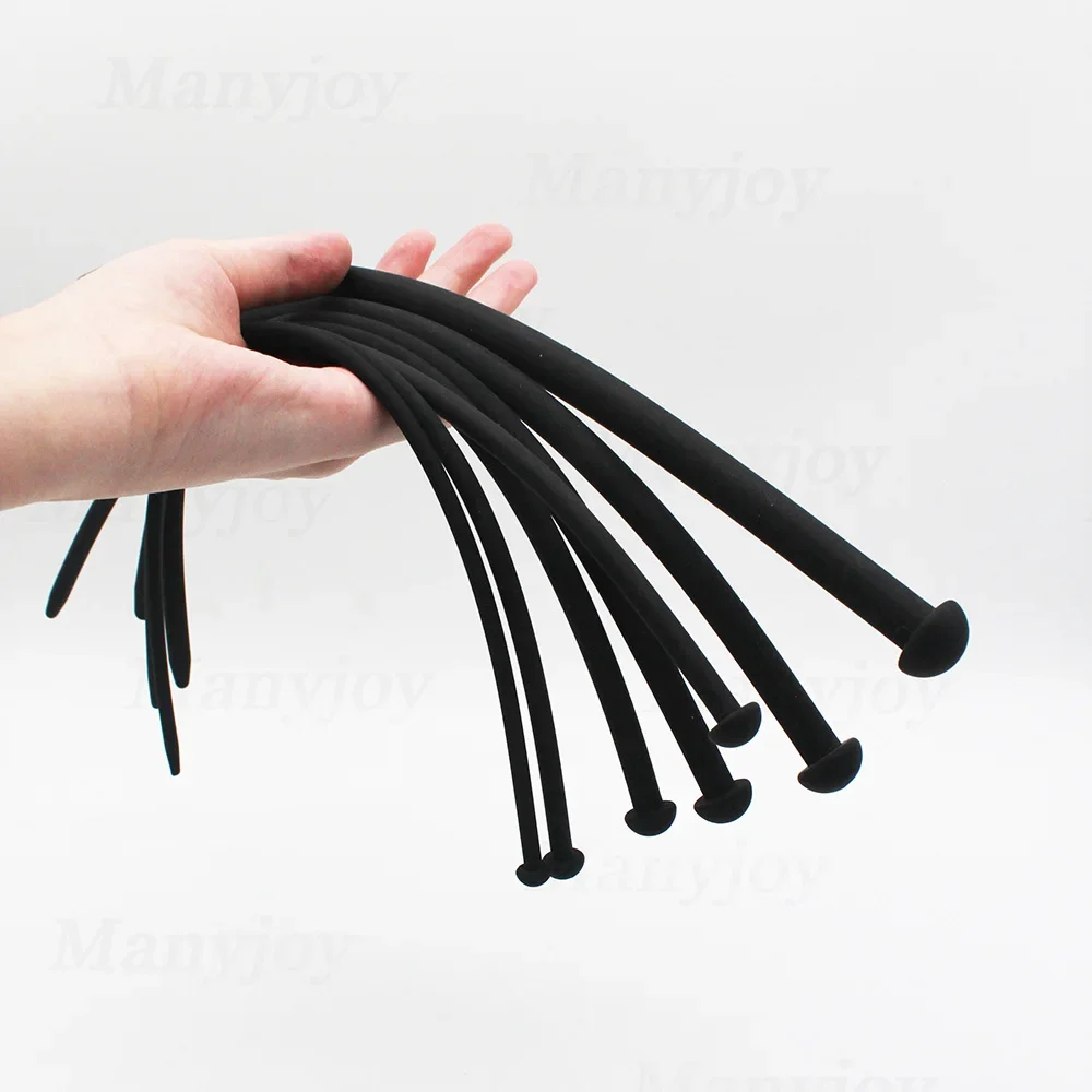 أسود 2 أنواع سيليكون أنبوب الإحليل موسع السبر لعبة استثارة القضيب إدراج الصوت مجرى البول التوصيل الحصان العين قضيب لعبة الجنس للذكور #5