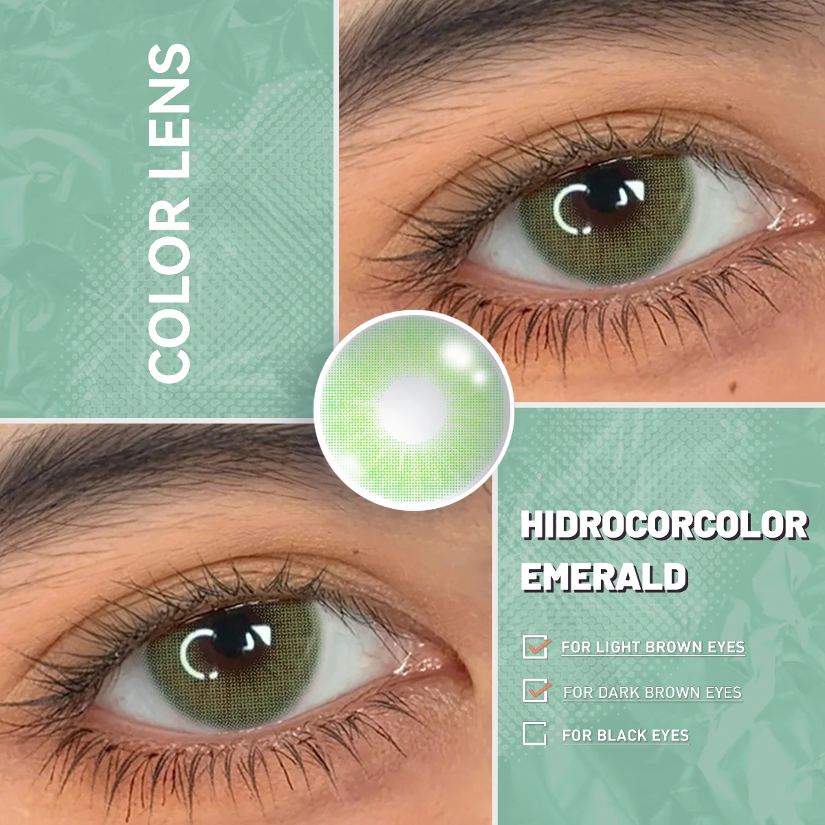 Visuashow Hidrocorcolor Bernstein-Braune Farblinsen für Augen, mit Natürlicher Kleiner Pupille, Jährlich mit Stärke. Weich und bequem, perfekt für den täglichen Gebrauch und das elegante Schönheits-Make-up – Detail 26