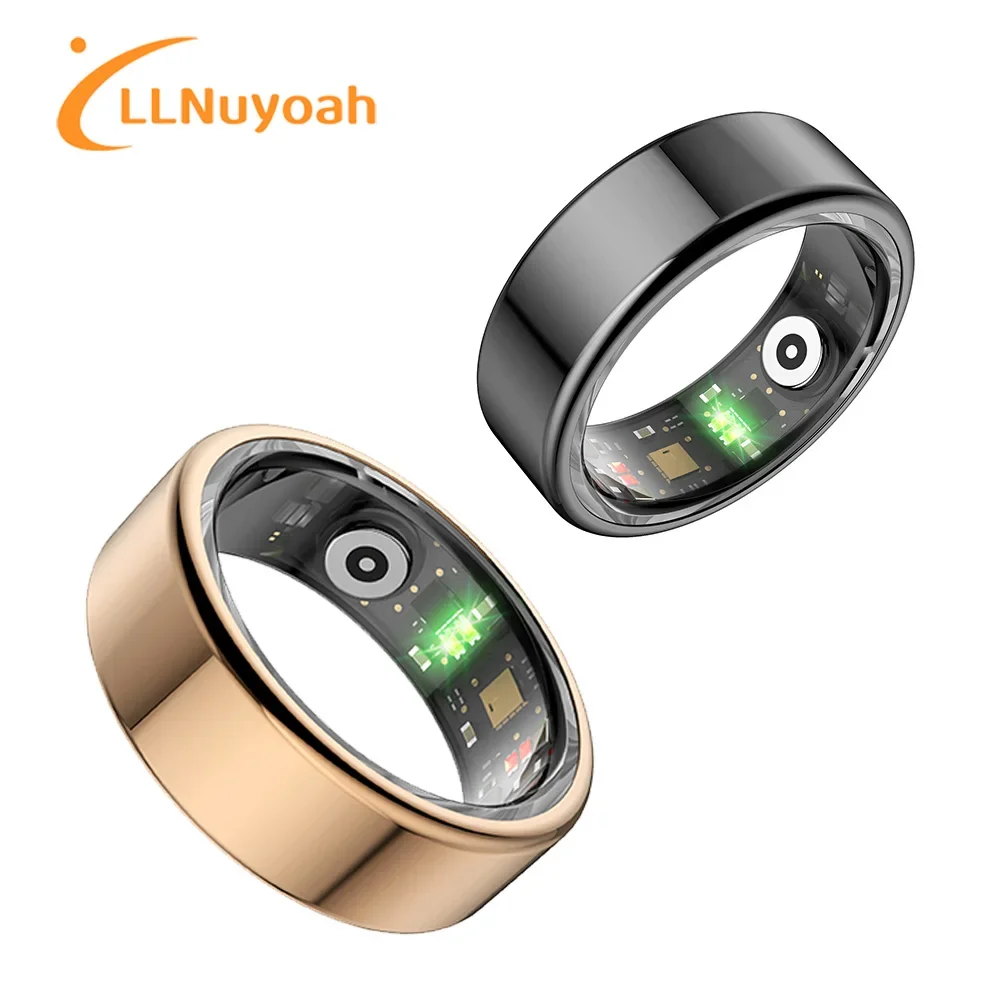 

llNuyoah Smart Ring Sleep, Blood Oxygen, Stress Мониторинг сердечного ритма для iOS и Android ( # 9- # 11 золотых и черных)