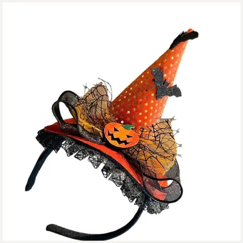 Băng đô ren phù thủy Phụ kiện hóa trang Halloween có dây thun có thể điều chỉnh dành cho phụ nữ và bé gái