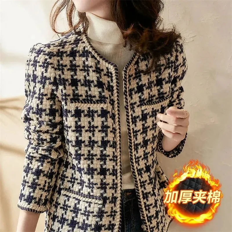 2024 Little Fragrant coat new Women's Early Autumn 100 Match the Temperament of the Girl Tweed Top thin Goddess Fan Winter Dress