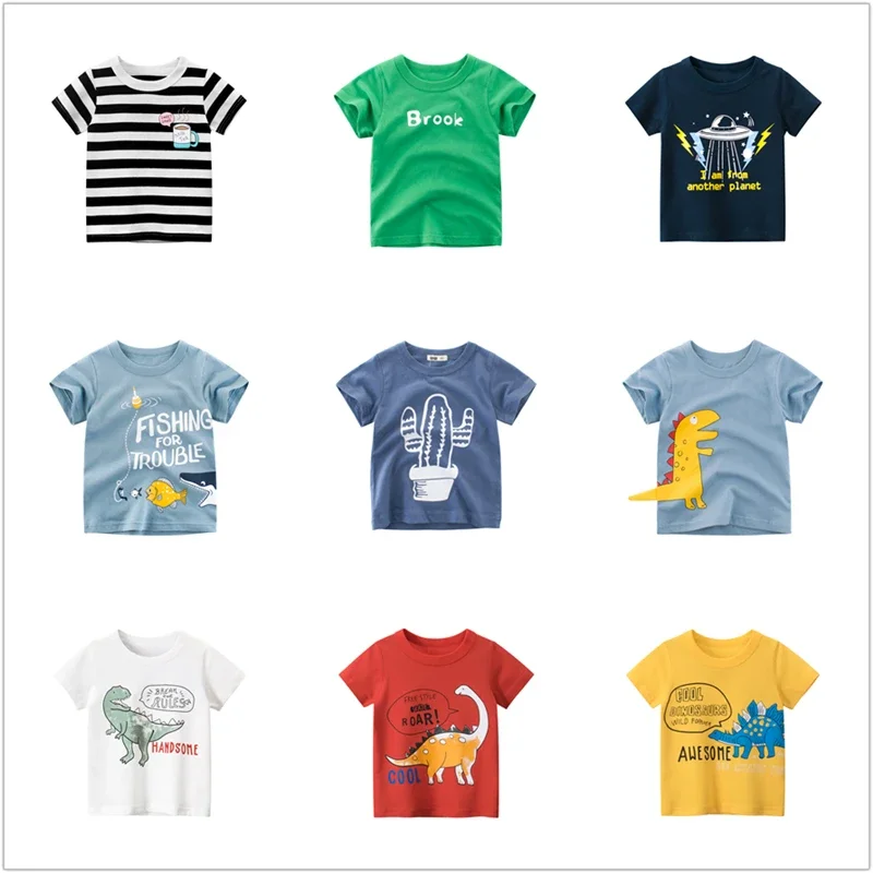 

2 3 4 5 6 7 8 Years Kids T-Shirt Girls Boys Unisex Pure Cotton Summer Cartoon Comics Clothing Childrens New High Quality Tops