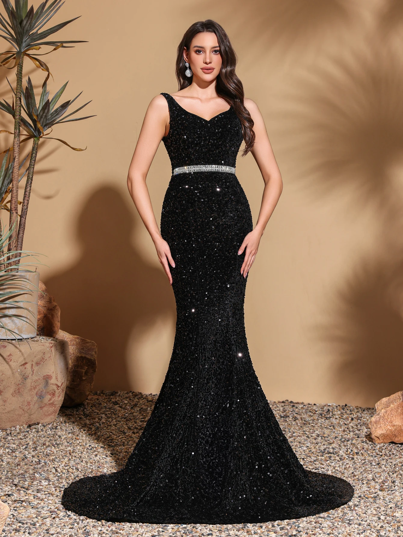 فستان طويل بالترتر الأسود مع حزام من حجر الراين عند الخصر للتجمعات العائلية، وحفلات أعياد الميلاد، فستان أنيق وعصري، فستان نسائي طويل، فستان سهرة، فستان سهرة نسائي، فستان بوتيك للحفلات الراقصة، فستان التخرج، وحفلات التخرج، وحفلات التخرج #3