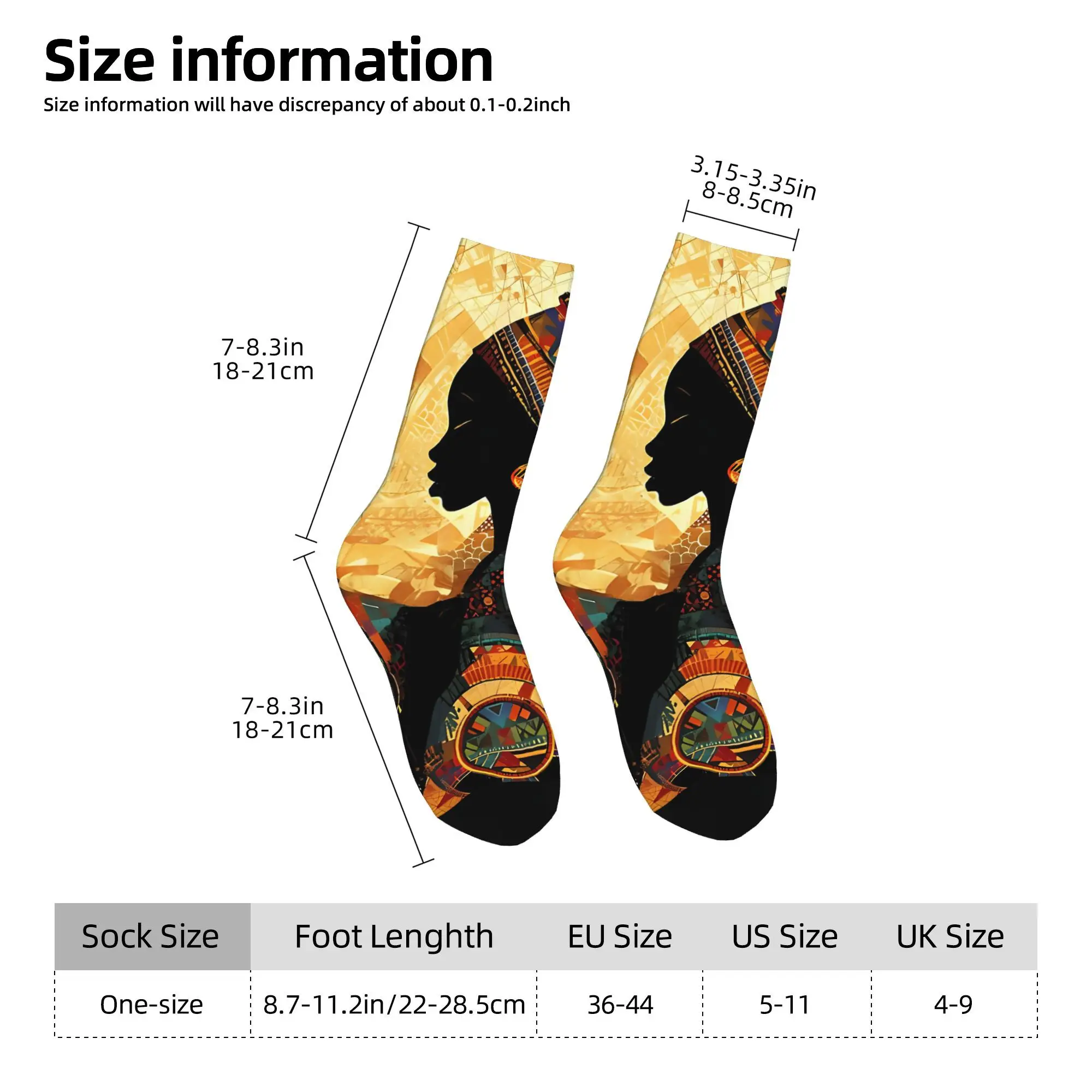 1pc African Patchwork Printed Men's Socks  Novelty Hip Hop Harajuku Pattern Crew Sock Casual Gift