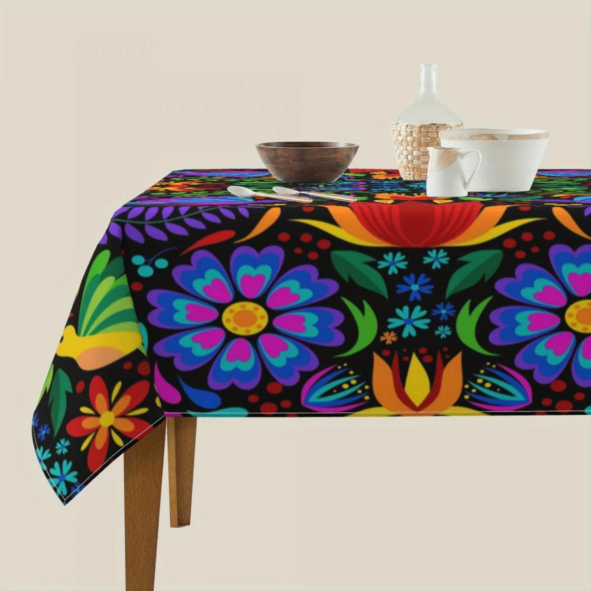 JIT, 1pc 55-inch Mexican pattern kitchen dining rectangular tablecloth, tablecloth, yzb