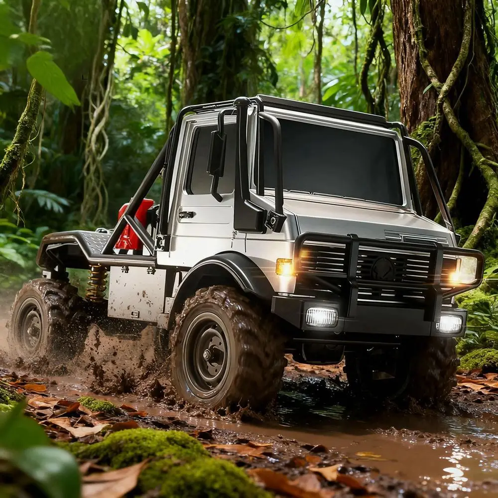 جديد MN 1/18 Unimog U4000 الدفع الرباعي نسبة كاملة على الطرق الوعرة RC سيارة سبيكة رئيس تسلق التحكم عن بعد لعبة مجسمة